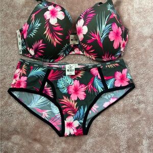 Pink/Victoria’s Secret - Tropical Floral Bikini Set 36DD, LG, NWT